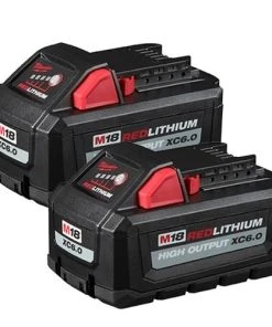 Milwaukee Tools Milwaukee M18 Red Lithium 6.0Ah High Output Battery (2 Pack) 48-11-1862
