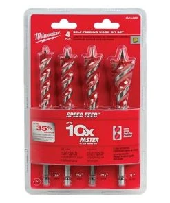 Milwaukee Tools Milwaukee 4Pc. 6-1/2" SPEED FEED Wood Bit Set 48-13-0400