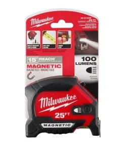 Milwaukee Tools Milwaukee 25ft Compact Wide Blade Magnetic Tape Measure W/ Rechargeable 100L Light 48-22-0428 -Milwaukee Tool-shop 48 22 0428 5