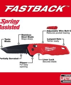 Milwaukee Tools Milwaukee FASTBACK Spring Assisted Folding Knife 48-22-1530 -Milwaukee Tool-shop 48 22 1530 3
