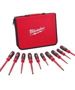 Milwaukee Tools Milwaukee 10 Piece 1000V Insulated Screwdrivers W/ Case 48-22-2210