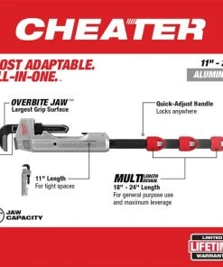 Milwaukee Tools Milwaukee CHEATER Aluminum Adaptable Pipe Wrench 48-22-7318 -Milwaukee Tool-shop 48 22 7318 4