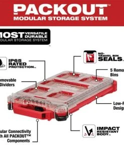 Milwaukee Tools Milwaukee Compact Low Profile Packout Organizer 48-22-8436 13 Milwaukee Tools Milwaukee Compact Low Profile Packout Organizer 48-22-8436 -Milwaukee Tool-shop 48 22 8436 4