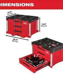 Milwaukee Tools Milwaukee Packout 3-Drawer Tool Box 48-22-8443 -Milwaukee Tool-shop 48 22 8443 3