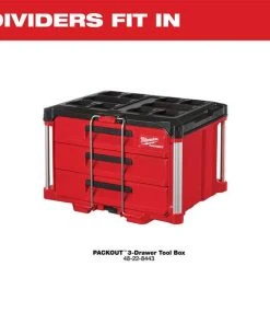Milwaukee Tools Milwaukee Drawer Dividers For PACKOUT 3-Drawer Tool Box 48-22-8473 -Milwaukee Tool-shop 48 22 8473 3