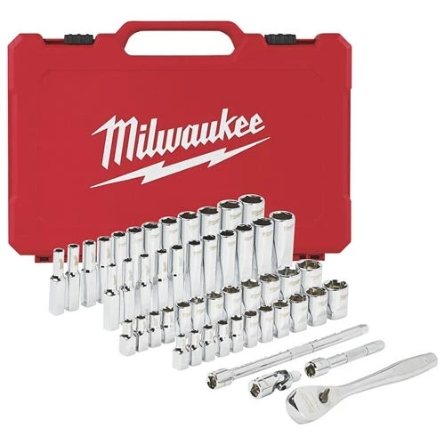 Milwaukee Tools Milwaukee 1/4" Drive 50 Piece Ratchet & Socket Set - SAE & Metric 48-22-9004 3 Milwaukee Tools Milwaukee 1/4" Drive 50 Piece Ratchet & Socket Set - SAE & Metric 48-22-9004