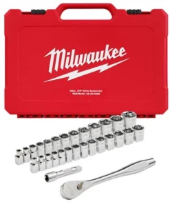 Milwaukee Tools Milwaukee 29pc 3/8" Drive Metric & SAE Ratchet And Socket Set W/ FOUR FLAT SIDES 48-22-9088