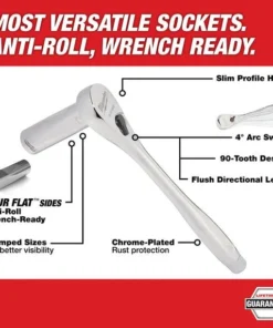Milwaukee Tools Milwaukee 29pc 3/8" Drive Metric & SAE Ratchet And Socket Set W/ FOUR FLAT SIDES 48-22-9088 -Milwaukee Tool-shop 48 22 9088 3