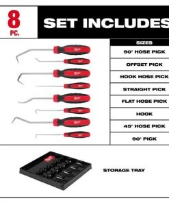 Milwaukee Tools Milwaukee 8pc. Hose Pick Set 48-22-9218 13 Milwaukee Tools Milwaukee 8pc. Hose Pick Set 48-22-9218 -Milwaukee Tool-shop 48 22 9218 6