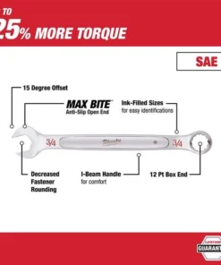 Milwaukee Tools Milwaukee 11pc SAE Combination Wrench Set 48-22-9411 7 Milwaukee Tools Milwaukee 11pc SAE Combination Wrench Set 48-22-9411 -Milwaukee Tool-shop 48 22 9411 2