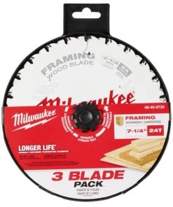 Milwaukee Tools Milwaukee 7-1/4" 24T Framing Circular Saw Blade 3PK 48-40-0733