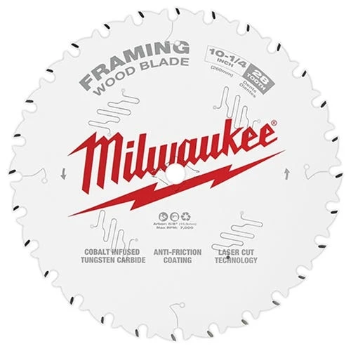 Milwaukee Tools Milwaukee 10-1/4" 28 Tooth Framing Circular Saw Blades 48-40-1038 3 Milwaukee Tools Milwaukee 10-1/4" 28 Tooth Framing Circular Saw Blades 48-40-1038