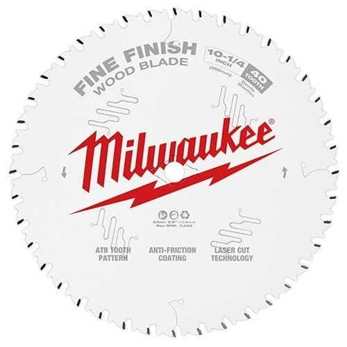 Milwaukee Tools Milwaukee 10-1/4" 40 Tooth Fine Finish Circular Saw Blade 48-40-1040 3 Milwaukee Tools Milwaukee 10-1/4" 40 Tooth Fine Finish Circular Saw Blade 48-40-1040