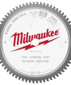 Milwaukee Tools Milwaukee 7-1/4" 70 Tooth 5/8" Arbor Circular Saw Thin Metal Cutting Blade 48-40-4240