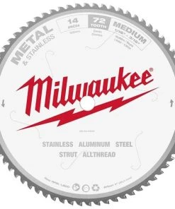 Milwaukee Tools Milwaukee 14" 72 Tooth 1" Arbor Circular Saw Metal & Stainless Cutting Blade 48-40-4505
