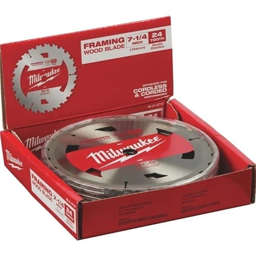 Milwaukee Tools MIlwaukee 7-1/4" 24 Tooth Basic Framer Circular Saw Blades 48-41-0710 3 Milwaukee Tools MIlwaukee 7-1/4" 24 Tooth Basic Framer Circular Saw Blades 48-41-0710