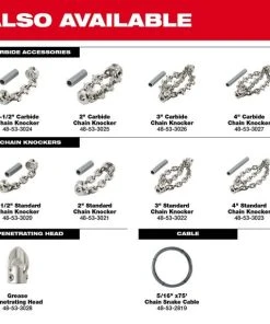 Milwaukee Tools Milwaukee 5/16” X 75’ Chain Snake Cable 48-53-2819 -Milwaukee Tool-shop 48 53 2819 7