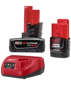 Milwaukee Tools Milwaukee M12 2.0AH System Starter Kit Battery/Charger & XC6.0 Extended Capacity Battery Kit 48-59-2420KIT
