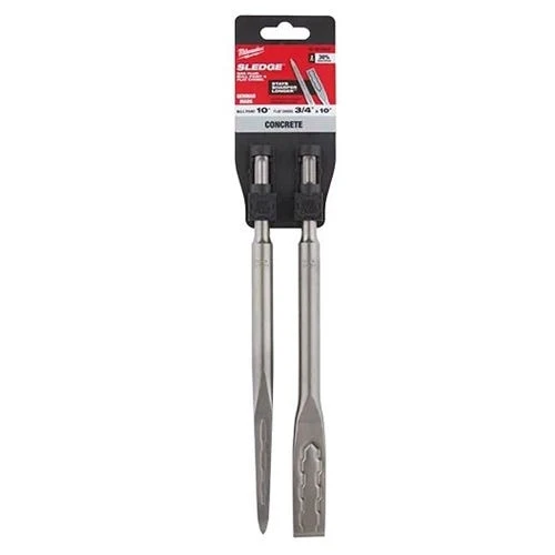 Milwaukee Tools Milwaukee SDS-PLUS SLEDGE Bull Point & Flat Chisel 2 Pack 48-62-6080 3 Milwaukee Tools Milwaukee SDS-PLUS SLEDGE Bull Point & Flat Chisel 2 Pack 48-62-6080