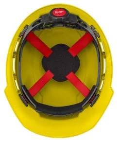 Milwaukee Tools Milwaukee Yellow Front Brim Unvented Type 1 Class E Hard Hat W/ 4pt Ratcheting Suspension 48-73-1102 -Milwaukee Tool-shop 48 73 1102 3