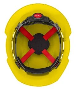 Milwaukee Tools Milwaukee Yellow Full Brim Unvented Type 1 Class E Hard Hat W/ 4pt Ratcheting Suspension 48-73-1103 -Milwaukee Tool-shop 48 73 1103 3