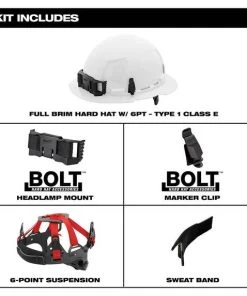 Milwaukee Tools Milwaukee Red Full Brim Unvented Type 1 Class E Hard Hat W/ 6pt Ratcheting Suspension 48-73-1129 -Milwaukee Tool-shop 48 73 1129 6 8cqhqre7cypehdis