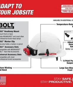 Milwaukee Tools Milwaukee Red Full Brim Vented Type 1 Class C Hard Hat W/ 6pt Ratcheting Suspension 48-73-1229 -Milwaukee Tool-shop 48 73 1229 4 e7tsvjmf5pntxlwx
