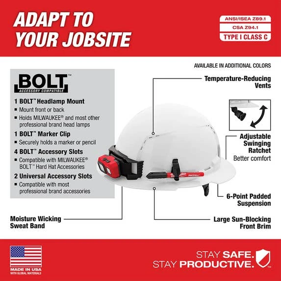 Milwaukee Tools Milwaukee Orange Full Brim Vented Type 1 Class C Hard Hat W/ 6pt Ratcheting Suspension 48-73-1233 6 Milwaukee Tools Milwaukee Orange Full Brim Vented Type 1 Class C Hard Hat W/ 6pt Ratcheting Suspension 48-73-1233 - Image 4