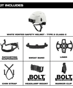 Milwaukee Tools Milwaukee White Vented Type 2 Class C Safety Helmet W/ BOLT 48-73-1300 -Milwaukee Tool-shop 48 73 1300 6 v7rbcnhrshcrn487