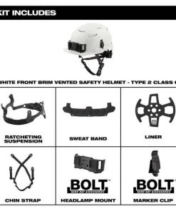 Milwaukee Tools Milwaukee White Front Brim Vented Type 2 Class C Safety Helmet W/ BOLT 48-73-1320 -Milwaukee Tool-shop 48 73 1320 6 duykgmtzdkabjzeh