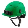 Milwaukee Tools Milwaukee Green Front Brim Vented Type 2 Class C Safety Helmet W/ BOLT 48-73-1326