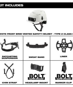 Milwaukee Tools Milwaukee Gray Front Brim Vented Helmet With BOLT - Class C 48-73-1336 -Milwaukee Tool-shop 48 73 1336 b