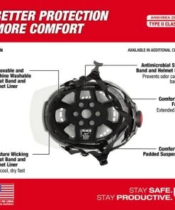 Milwaukee Tools Milwaukee Gray Front Brim Vented Helmet With BOLT - Class C 48-73-1336 -Milwaukee Tool-shop 48 73 1336 d