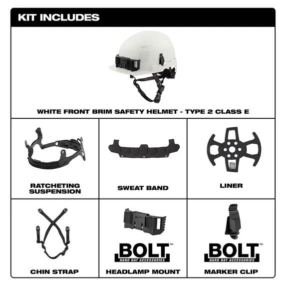 Milwaukee Tools Milwaukee Gray Front Brim Helmet With BOLT - Class E 48-73-1337 6 Milwaukee Tools Milwaukee Gray Front Brim Helmet With BOLT - Class E 48-73-1337 - Image 4