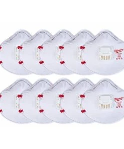 Milwaukee Tools Milwaukee N95 Disposable Valved Respirator (10 Pack) 48-73-4014