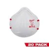 Milwaukee Tools Milwaukee N95 NIOSH Respirator (20 Pack) 48-73-4035 -Milwaukee Tool-shop 48 73 403 4