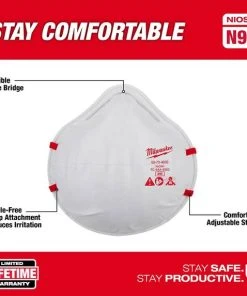 Milwaukee Tools Milwaukee N95 NIOSH Respirator (20 Pack) 48-73-4035 7 Milwaukee Tools Milwaukee N95 NIOSH Respirator (20 Pack) 48-73-4035 -Milwaukee Tool-shop 48 73 403 5 3