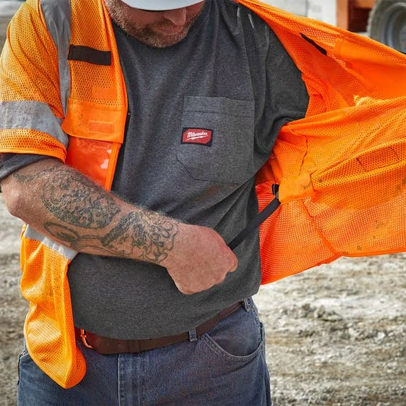 Milwaukee Tools Milwaukee Class 3 High Visibility Orange Mesh Safety Vest - 48-73-5135 5 Milwaukee Tools Milwaukee Class 3 High Visibility Orange Mesh Safety Vest - 48-73-5135 - Image 3
