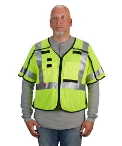 Milwaukee Tools Milwaukee AR/FR Cat. 1 Class 3 Breakaway High Visibility Yellow Mesh Safety Vest - ANSI/CSA 48-73-523 -Milwaukee Tool-shop 48 73 523 4