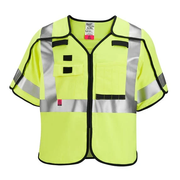 Milwaukee Tools Milwaukee AR/FR Cat. 1 Class 3 Breakaway High Visibility Yellow Safety Vest - ANSI/CSA 48-73-533 3 Milwaukee Tools Milwaukee AR/FR Cat. 1 Class 3 Breakaway High Visibility Yellow Safety Vest - ANSI/CSA 48-73-533