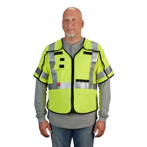 Milwaukee Tools Milwaukee AR/FR Cat. 1 Class 3 Breakaway High Visibility Yellow Safety Vest - ANSI/CSA 48-73-533 6 Milwaukee Tools Milwaukee AR/FR Cat. 1 Class 3 Breakaway High Visibility Yellow Safety Vest - ANSI/CSA 48-73-533 - Image 4