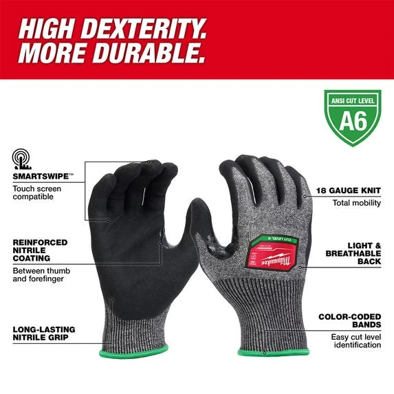 Milwaukee Tools Milwaukee Cut Level 6 High-Dexterity Nitrile Dipped Gloves 48-73-700 6 Milwaukee Tools Milwaukee Cut Level 6 High-Dexterity Nitrile Dipped Gloves 48-73-700 - Image 4