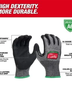 Milwaukee Tools Milwaukee Cut Level 6 High-Dexterity Nitrile Dipped Gloves (12-Pack) 48-73-700B -Milwaukee Tool-shop 48 73 700 3 1
