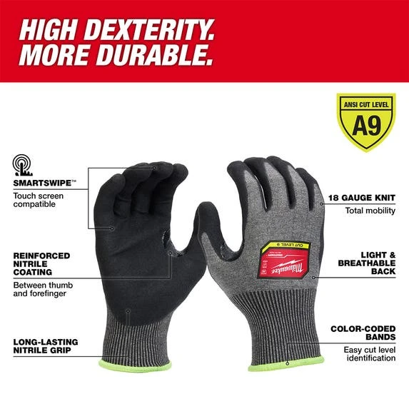 Milwaukee Tools Milwaukee Cut Level 9 High-Dexterity Nitrile Dipped Gloves (12-Pack) 48-73-703B 6 Milwaukee Tools Milwaukee Cut Level 9 High-Dexterity Nitrile Dipped Gloves (12-Pack) 48-73-703B - Image 4