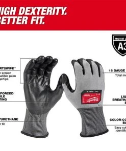 Milwaukee Tools Milwaukee Cut Level 3 High Dexterity Polyurethane Dipped Gloves (Single Pair) 48-73-873 -Milwaukee Tool-shop 48 73 8730 3