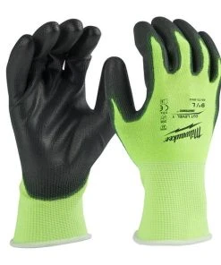 Milwaukee Tools Milwaukee High Visibility Cut Level 1 Polyurethane Dipped Gloves - Large 48-73-8912