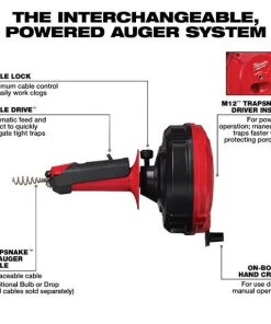 Milwaukee Tools Milwaukee TrapSnake 25 Auger W/ Cable Drive 49-16-2573 -Milwaukee Tool-shop 49 16 2573 3
