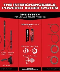 Milwaukee Tools Milwaukee TrapSnake 25 Auger W/ Cable Drive 49-16-2573 -Milwaukee Tool-shop 49 16 2573 6