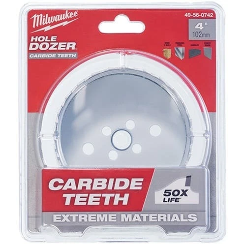 Milwaukee Tools Milwaukee 4" Carbide Teeth Hole Dozer Hole Saw 49-56-0742 3 Milwaukee Tools Milwaukee 4" Carbide Teeth Hole Dozer Hole Saw 49-56-0742