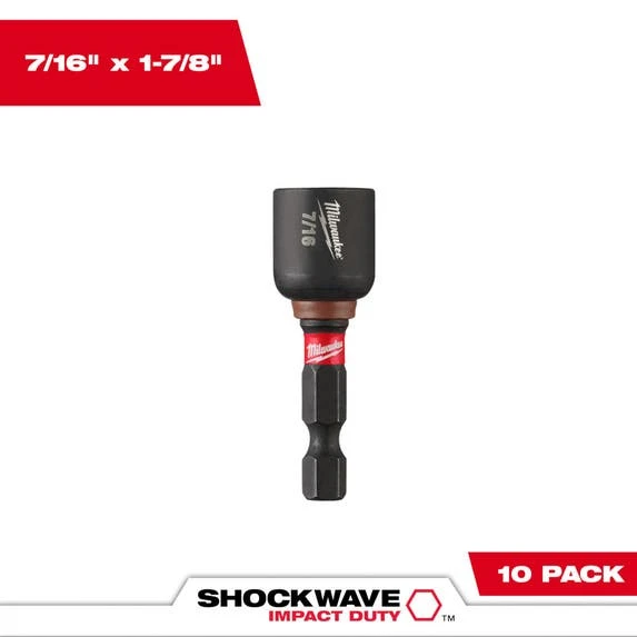 Milwaukee Tools Milwaukee SHOCKWAVE Impact Duty™ 7/16” X 1-7/8" Magnetic Nut Driver 10PK 49-66-0506 4 Milwaukee Tools Milwaukee SHOCKWAVE Impact Duty™ 7/16” X 1-7/8" Magnetic Nut Driver 10PK 49-66-0506 - Image 2